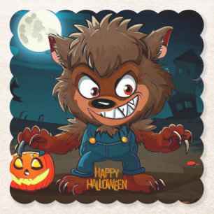 Halloween/Fall/Werewolf/Cartoon Paper Coaster