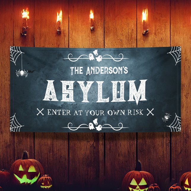 Halloween Family Asylum Funny Haunted House Spooky Banner (Creator Uploaded)