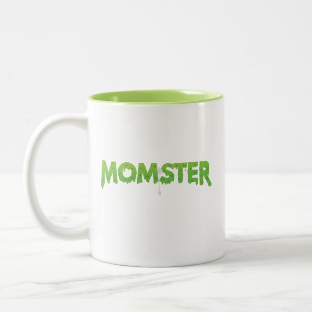 Halloween Family Couple Matching Funny Mum Momster Two-Tone Coffee Mug (Left)