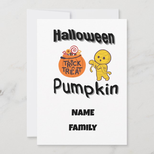 Halloween family gifts personalized name holiday card (Front)