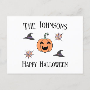 Halloween Family Name Holiday Postcard