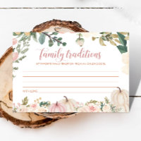Halloween Family Traditions Baby Shower Card