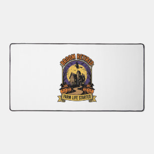 Halloween Farmer Shirt Spooky Haunted Farm Witch T Desk Mat