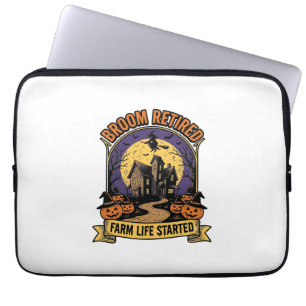 Halloween Farmer Shirt Spooky Haunted Farm Witch T Laptop Sleeve