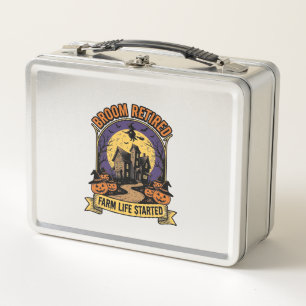 Halloween Farmer Shirt Spooky Haunted Farm Witch T Metal Lunch Box