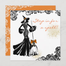 halloween fashionillustration with lace pattern