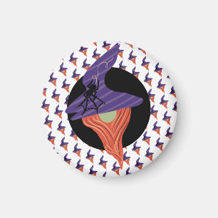 Halloween Favour Cute Gnome Spider Doodle Pattern Magnet