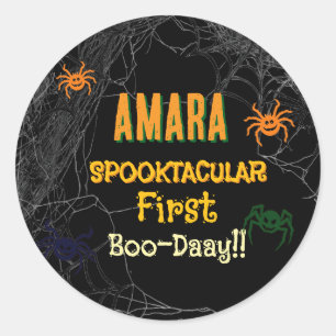 Halloween Favour Sticker Spiders Birthday sticker