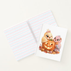 Halloween Feathered Friends Pumpkin Art Notebook