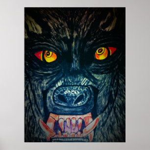 HALLOWEEN FEEDING WEREWOLF POSTER