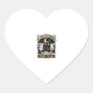 Halloween Feeling Shirt Vintage Haunted House Desi Heart Sticker