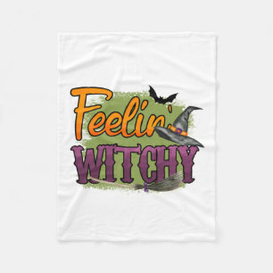 Halloween Feeling Witchy Birthday Fleece Blanket