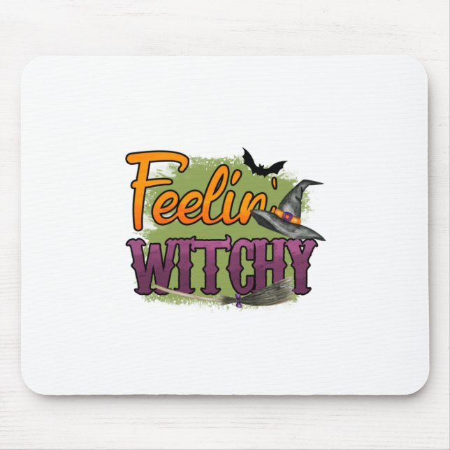 Halloween Feeling Witchy Birthday Mouse Pad (Front)