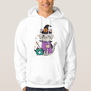 Halloween Feline Hero One Spooky Nurse Cat Hoodie