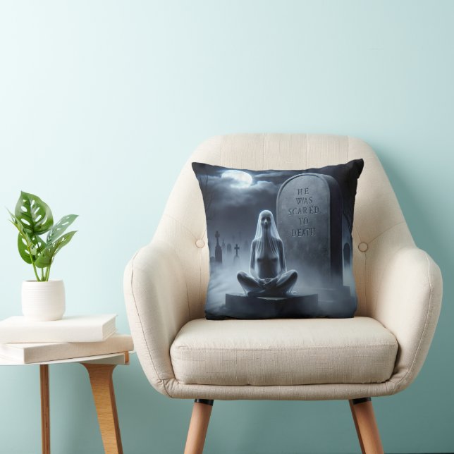 Halloween Female Ghost In Cemetery Cushion (Chair)