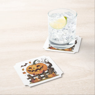 Halloween Festive Pumpkin Paper Coaster
