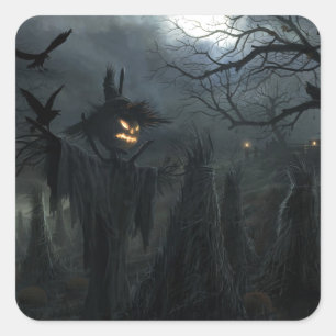 Halloween Field of Death Square Sticker