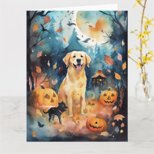 Halloween Finnish Lappund With Pumpkins Scary  Card