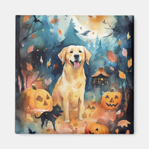 Halloween Finnish Lappund With Pumpkins Scary Magnet