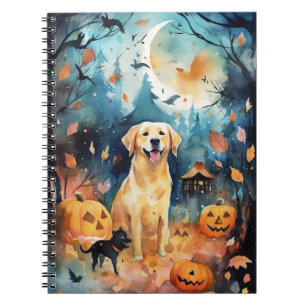 Halloween Finnish Lappund With Pumpkins Scary  Notebook