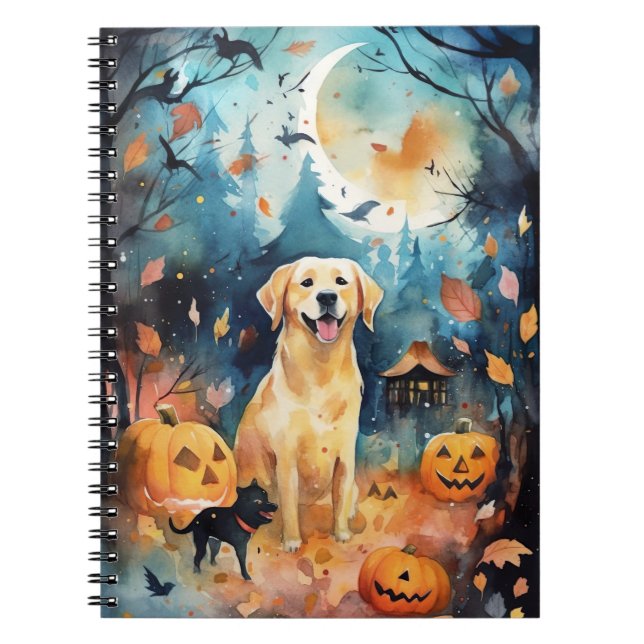 Halloween Finnish Lappund With Pumpkins Scary  Notebook (Front)