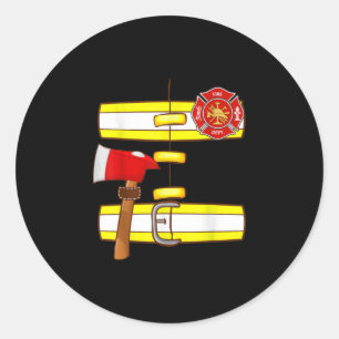 Halloween Firefighter Costume Fan Men Women Classic Round Sticker