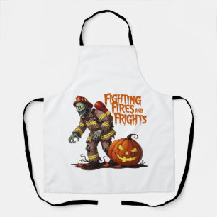 Halloween Firefighter Fighting Fires and Frights Apron