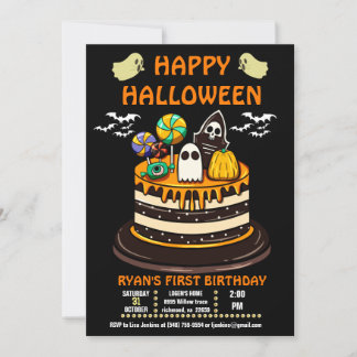 Halloween First Birthday Invitation