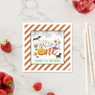 Halloween First Birthday Party Napkin - Custom