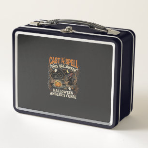 Halloween Fishing Spell Night Metal Lunch Box