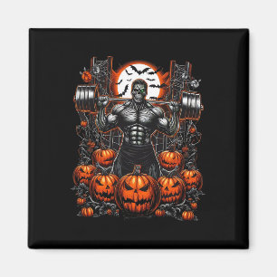 Halloween Fitness Fun-skeleton Gym Vibes-spooky Wo Magnet