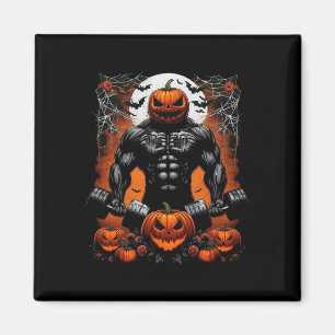 Halloween Fitness Skeleton Workout - Funny Gym Hal Magnet