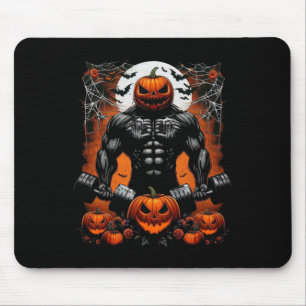 Halloween Fitness Skeleton Workout - Funny Gym Hal Mouse Pad