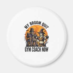 Halloween Fitness Trainer Witch Pumpkin Workout Gr Magnet