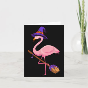 Halloween Flamingo Funny Flamingo Lover Witch Has Card