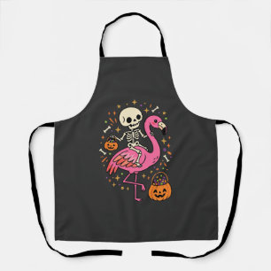Halloween Flamingo Skeleton Candy Bucket Vector De Apron