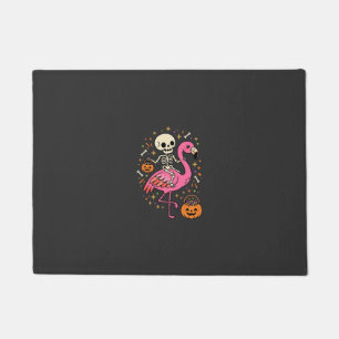 Halloween Flamingo Skeleton Candy Bucket Vector De Doormat