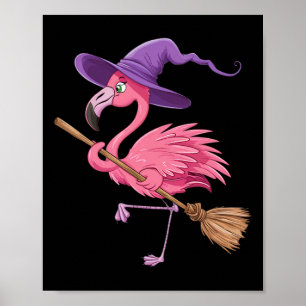 Halloween Flamingo Witch Hats Scary Costumes Men W Poster
