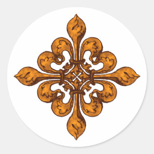 Halloween Fleur de lis Classic Round Sticker