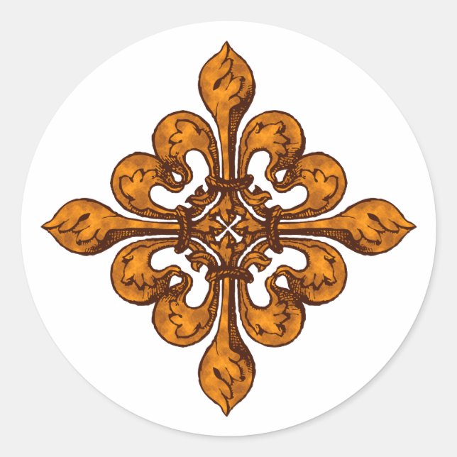 Halloween Fleur de lis Classic Round Sticker (Front)