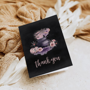 Halloween Floral Cauldron Thank You Card
