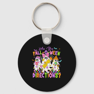 Halloween Floral Ghost Teacher Are You Falloween D Key Ring