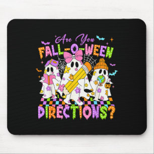 Halloween Floral Ghost Teacher Are You Falloween D Mouse Pad