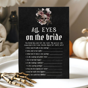 Halloween Floral Skull All Eyes On The Bride Game Invitation