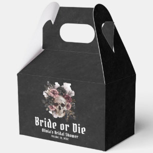 Halloween Floral Skull Bride or Die Bridal Shower Favour Box