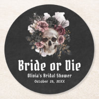 Halloween Floral Skull Bride or Die Bridal Shower