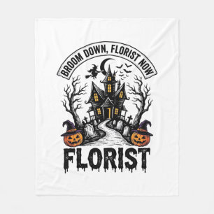 Halloween Florist Witch Vintage Haunted House Shir Fleece Blanket