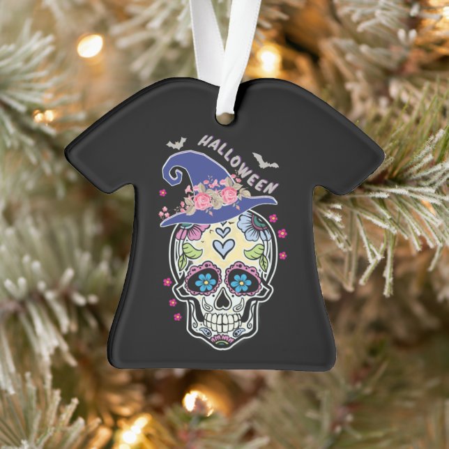 Halloween Flower Skull Ornament (Tree)