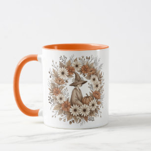 Halloween Flower Witch Pumpkin Coffee Gift Autumn  Mug