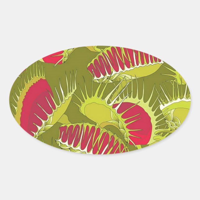 halloween fly trap oval sticker (Front)